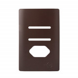 Placa p/ 2 Interruptores + tomada 4x2 - Novara Marrom Fosco